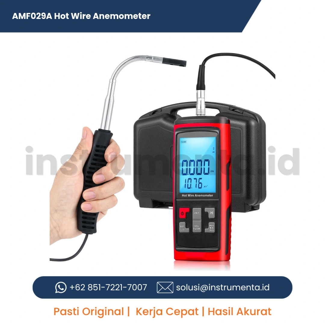 Official Supplier AMF029A Hot Wire Anemometer Alat Ukur Kecepatan Angin Termal Digital Presisi Tinggi